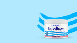 Viscollageen poeder aardbei banner