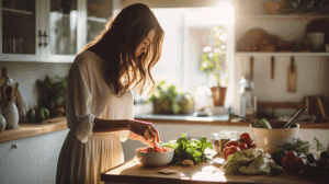 Vlaura7008 a cozy modern kitchen scene in a bright natural li 015011f1 595c 4746 99d9 00e07d340a1c 1 1
